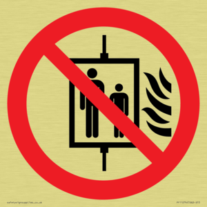 P020 Prohibition: Do not use lift in the event of fire